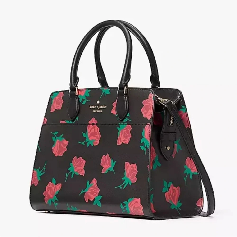 kate spade Black Floral Rose Satchel